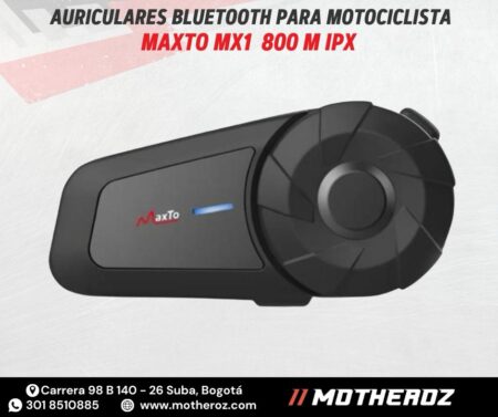 Intercomunicador Bluetooth para motocicleta MAXTO MX1 800M IPX